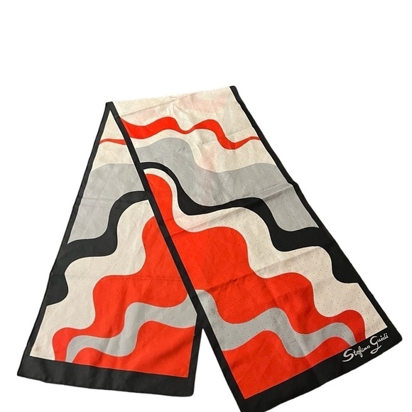 STEFANO GUIDI BEAUTIFUL RECTANGULAR SCARF WITH ABSTRACT DESIGN - Picture 2 of 12